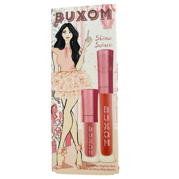 Buxom Plumping Lip-gloss Duo, Mini Cr Dolly07 oz. Hot Toddy Plumping Cr. 15 oz. - Picture 1 of 2